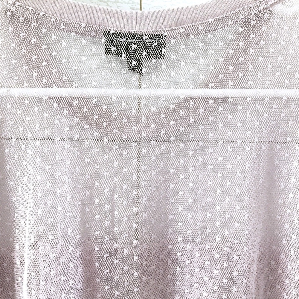 Topshop Purple Dobby Sheer Ruffle Mesh Top - Picture 8 of 8